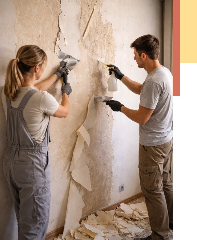 Снятие старых обоев в Волхове от 5496 руб. под ключ недорого | ОТДЕЛОЧНИК-Влх