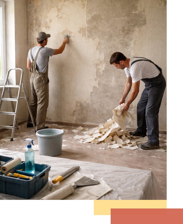 Снятие старых обоев в Волхове быстро и качественно