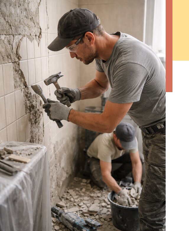 Демонтаж плитки со стен в Волхове от 890 руб. — быстро и недорого | ОТДЕЛОЧНИК-Влх