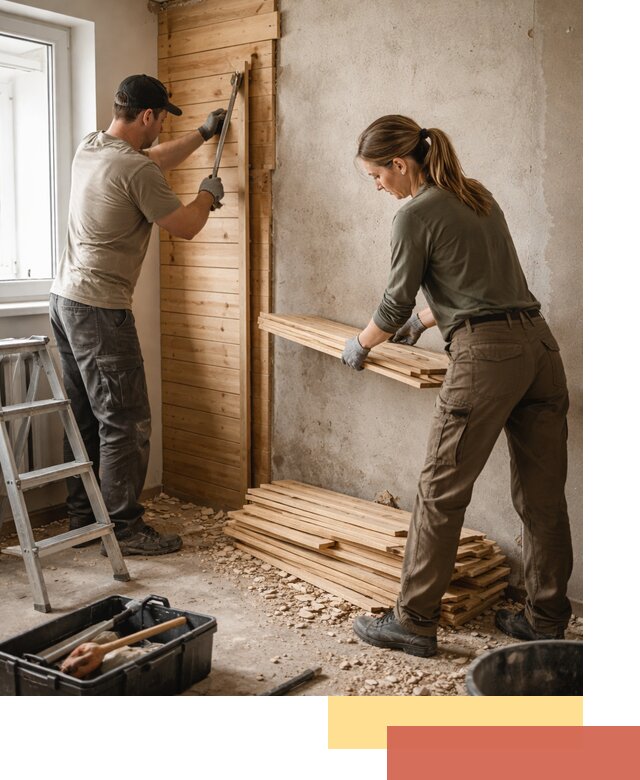 Демонтаж вагонки со стен в Волхове — профессиональный демонтаж