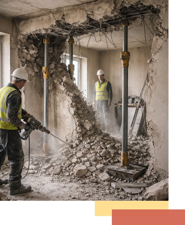 Снос несущих стен в Волхове с гарантией безопасности и качества