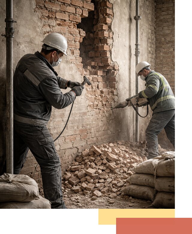 Демонтаж кирпичных стен в Волхове быстро и безопасно