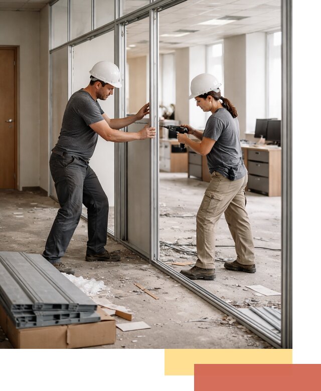 Демонтаж алюминиевых перегородок в Волхове быстро и аккуратно