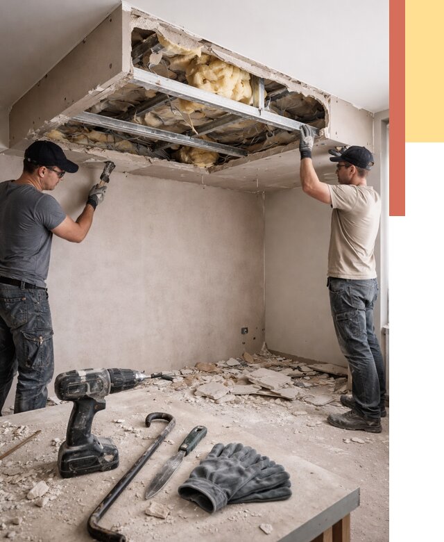 Демонтаж короба из гипсокартона в Волхове от 1591 руб. — быстро и недорого | ОТДЕЛОЧНИК-Влх