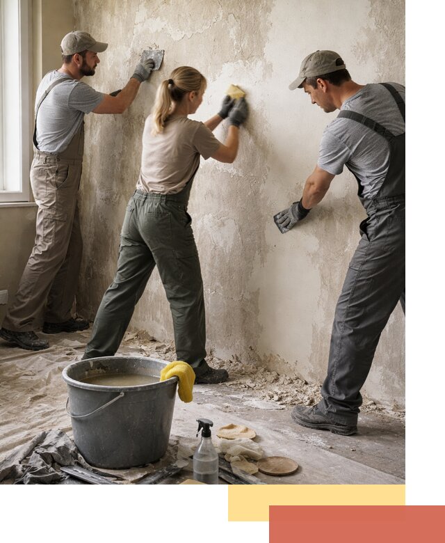 Очистка стен от клея и грунтовки в Волхове качественно и быстро