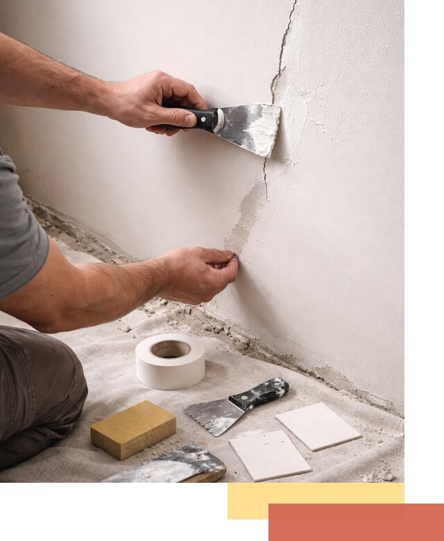 Заделка трещин и сколов в стенах и потолках в Волхове