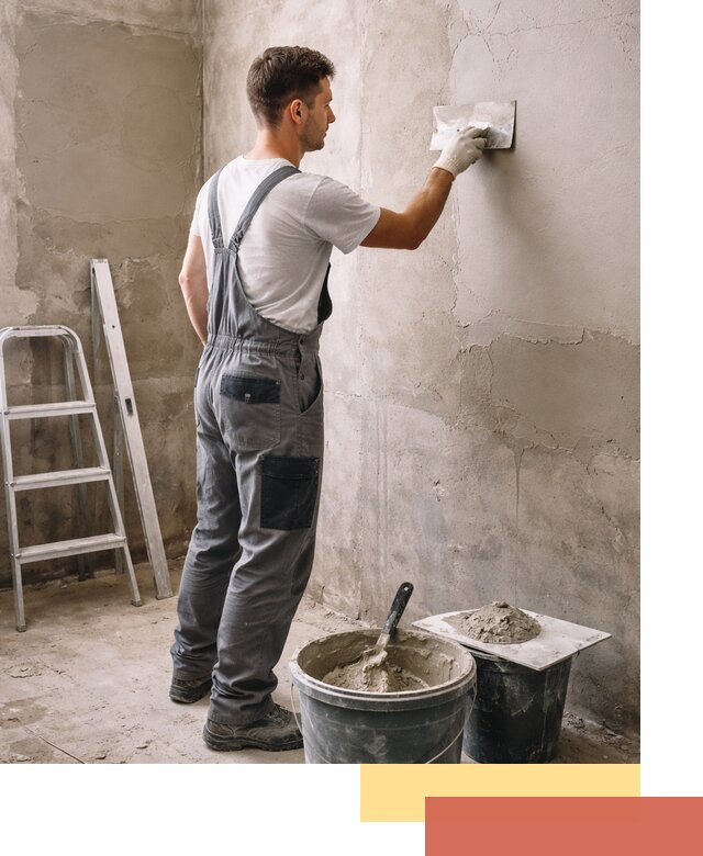 Штукатурка стен в ванной под ключ в Волхове