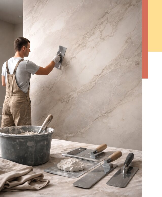 Декоративная штукатурка под мрамор в Волхове от 2931 руб./м² — быстро и недорого | ОТДЕЛОЧНИК-Влх