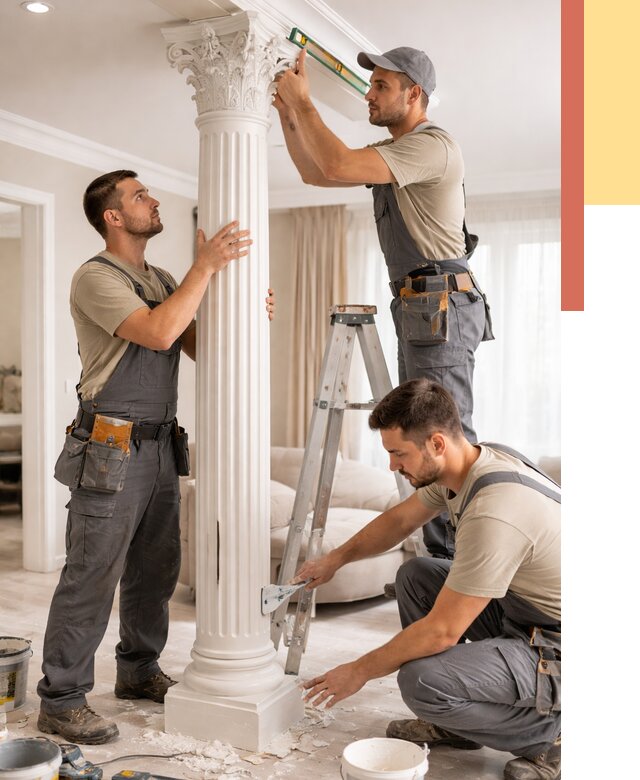 Установка декоративных колонн в Волхове от 12562 руб. под ключ | ОТДЕЛОЧНИК-Влх