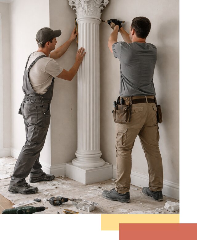 Установка декоративных колонн в Волхове под ключ