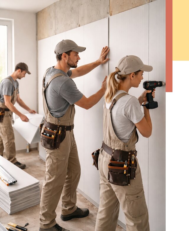 Монтаж ПВХ панелей на стены в Волхове от 471 руб/м2 — быстро и недорого | ОТДЕЛОЧНИК-Влх