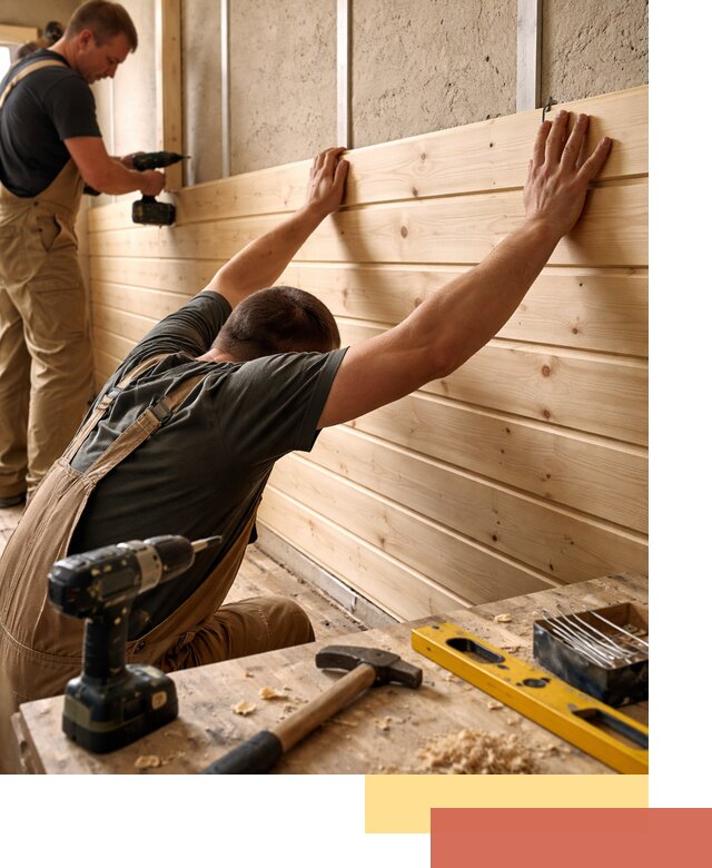 Монтаж деревянной вагонки на стены в Волхове быстро и качественно