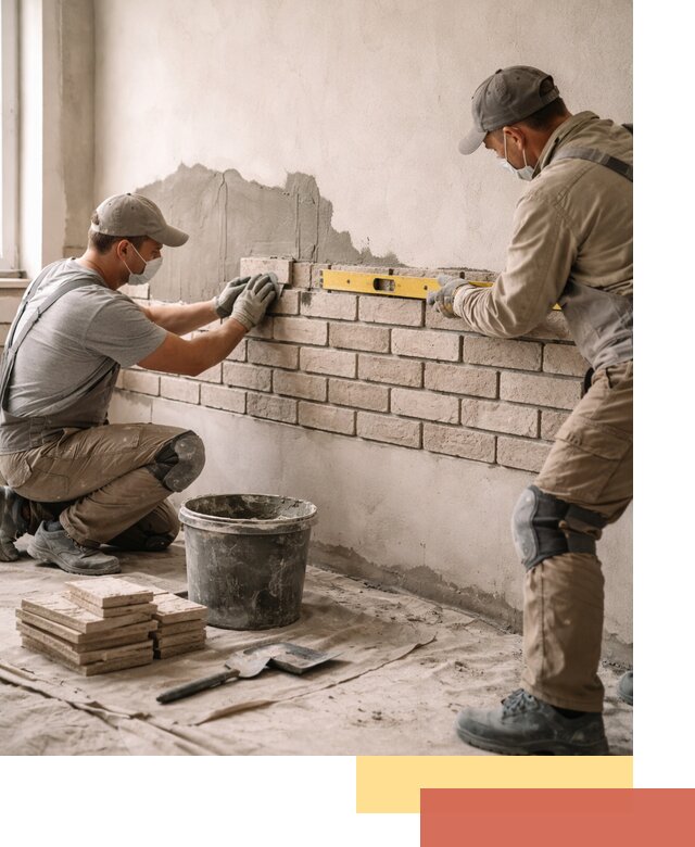 Монтаж декоративного кирпича профессионально в Волхове