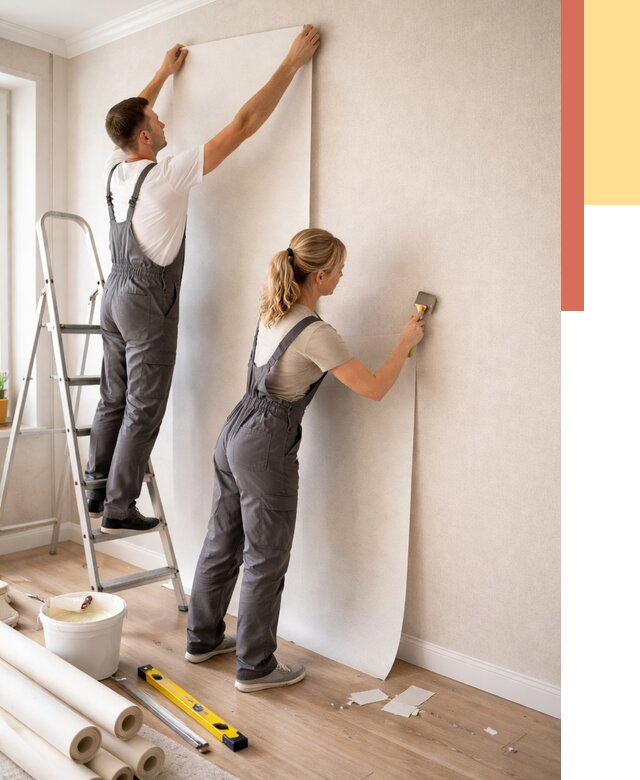 Поклейка флизелиновых обоев в Волхове от 6281 руб. | Быстро и недорого — ОТДЕЛОЧНИК-Влх