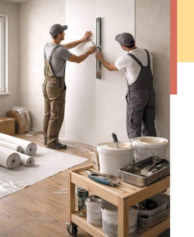 Поклейка стеклообоев в Волхове от 6804 руб. за м2 — быстро и недорого | ОТДЕЛОЧНИК-Влх