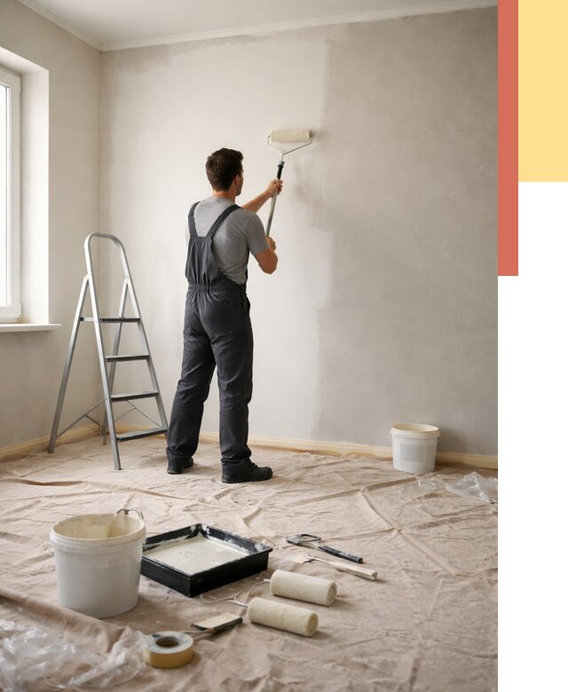 Покраска стен моющейся краской в Волхове от 366 руб./м² — быстро и недорого | ОТДЕЛОЧНИК-Влх