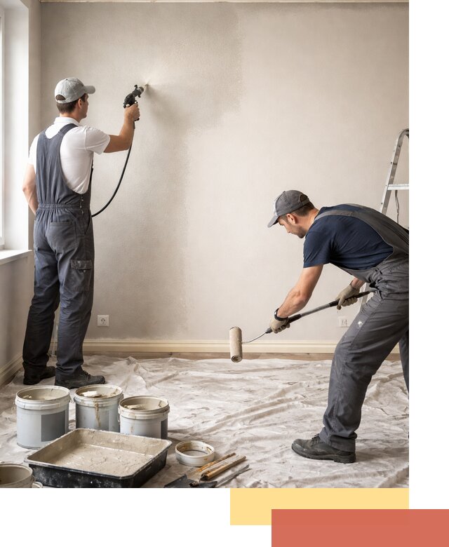 Покраска стен моющейся краской и защита поверхностей в Волхове