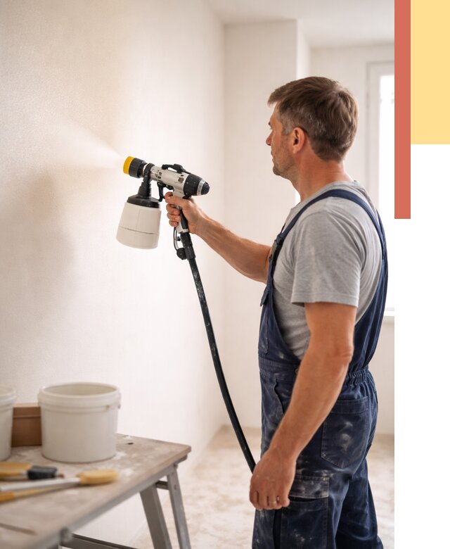 Покраска стен краскопультом в Волхове от 7851 руб. — механизированная покраска | ОТДЕЛОЧНИК-Влх