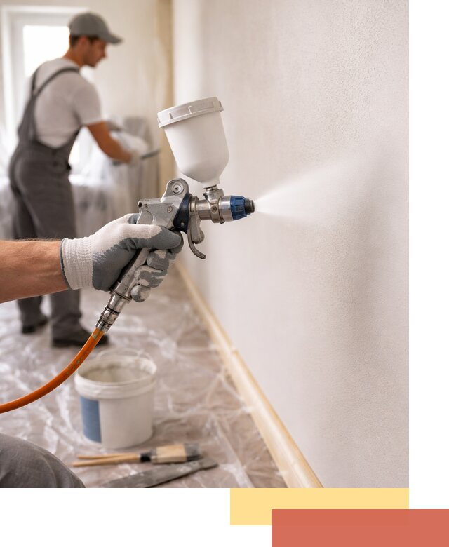 Покраска стен краскопультом в Волхове быстро и качественно