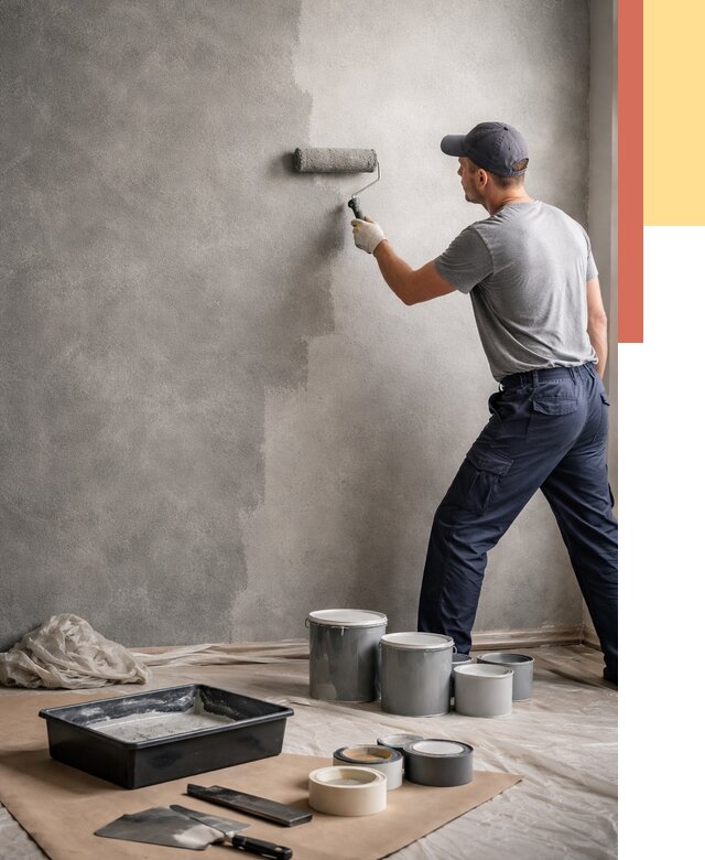 Покраска стен под бетон в Волхове от 680 руб. за м2 — быстро и недорого | ОТДЕЛОЧНИК-Влх