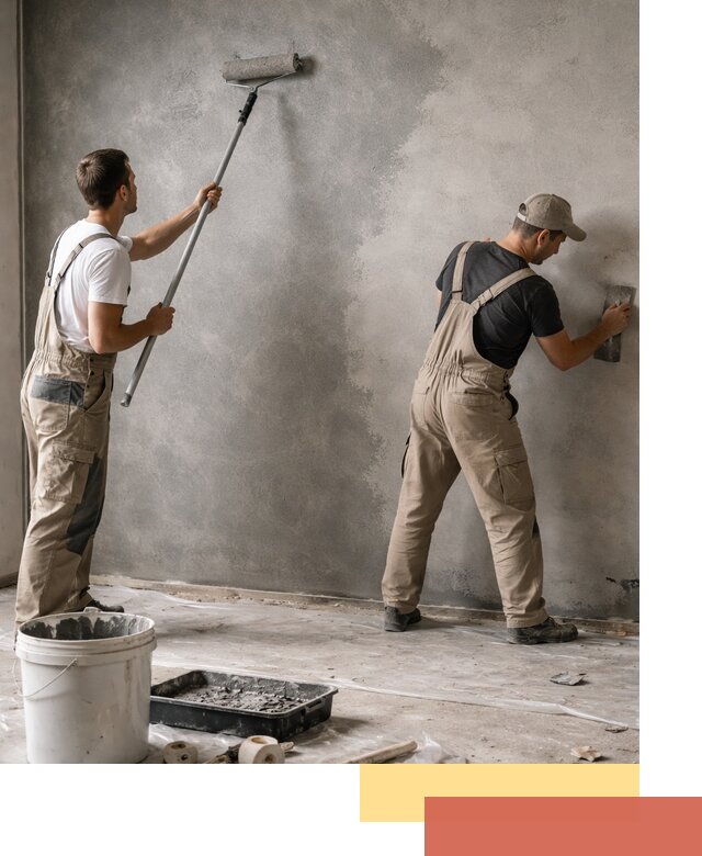 Покраска стен под бетон в Волхове профессионально и недорого