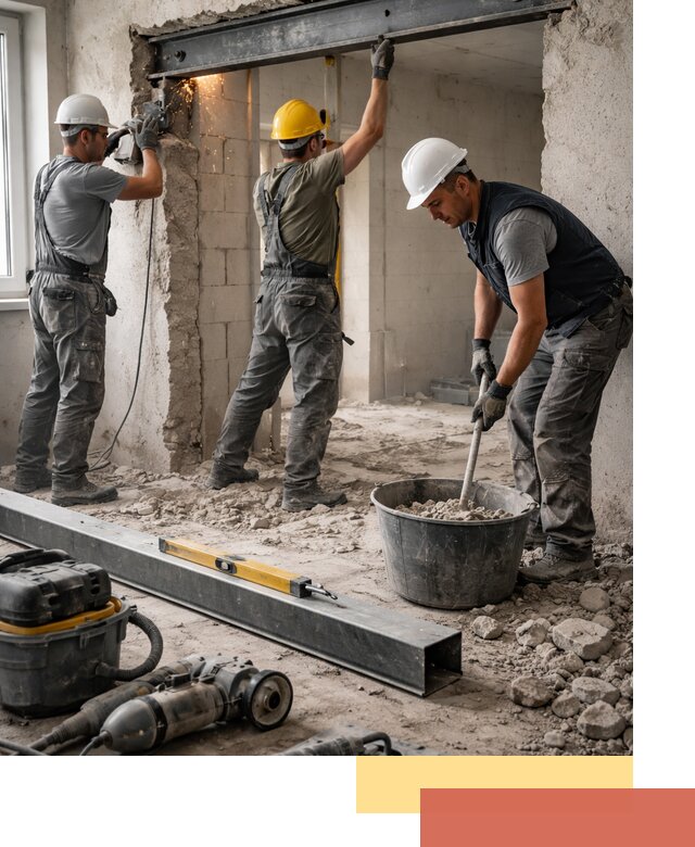 Создание проемов в стенах и несущих конструкциях в Волхове