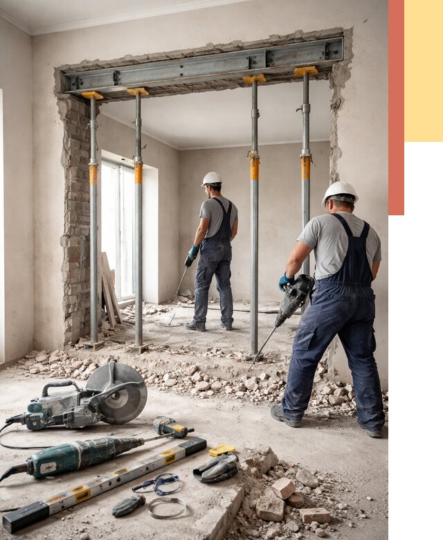 Прорезка проема в стене в Волхове от 4711 руб. — быстро и недорого | ОТДЕЛОЧНИК-Влх