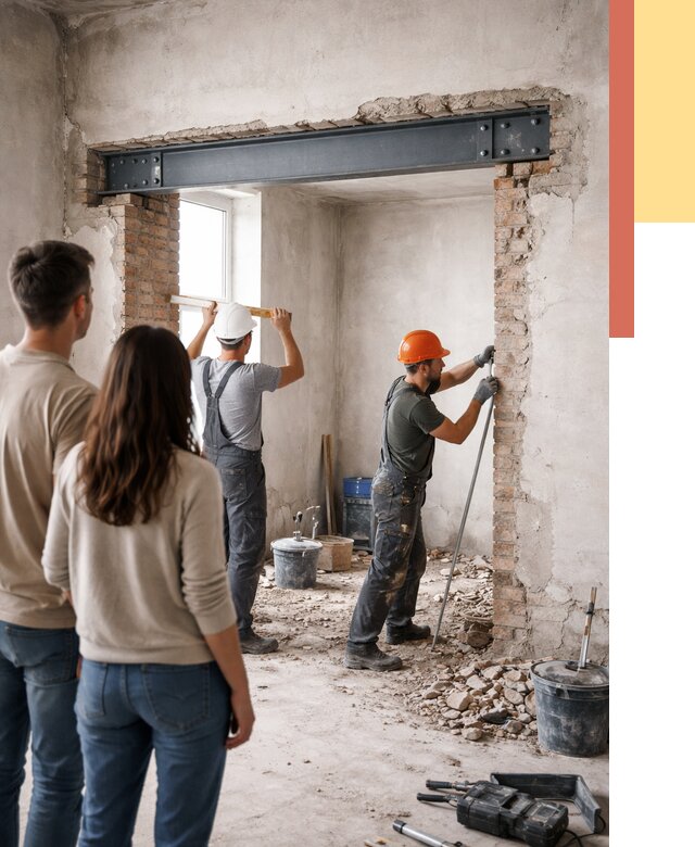 Усиление проема в стене в Волхове от 9945 руб. — усиление дверного проема металлоконструкцией | ОТДЕЛОЧНИК-Влх