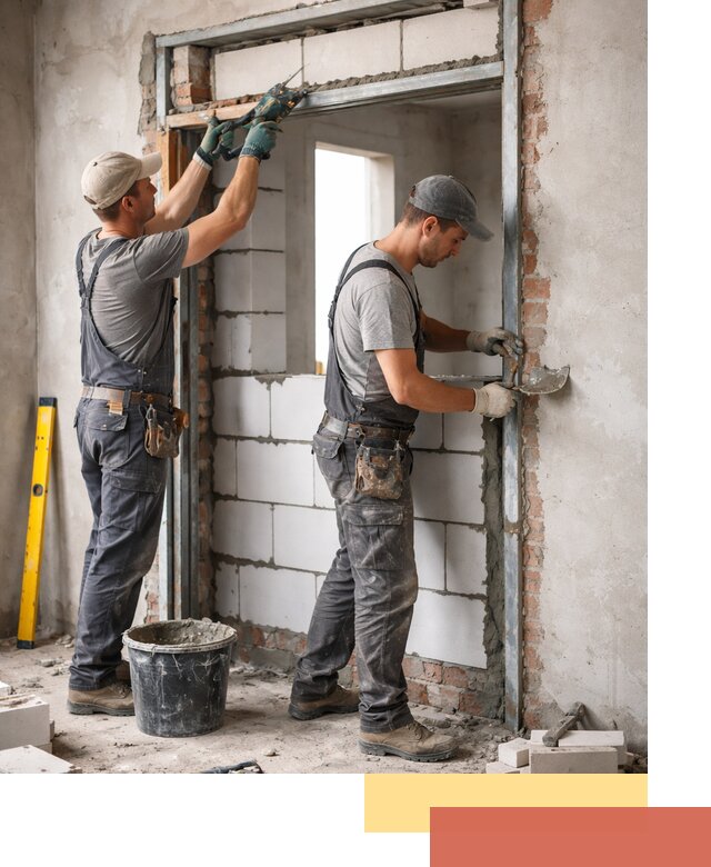 Закладка дверного проема под ключ в Волхове: демонтаж, монтаж, отделка