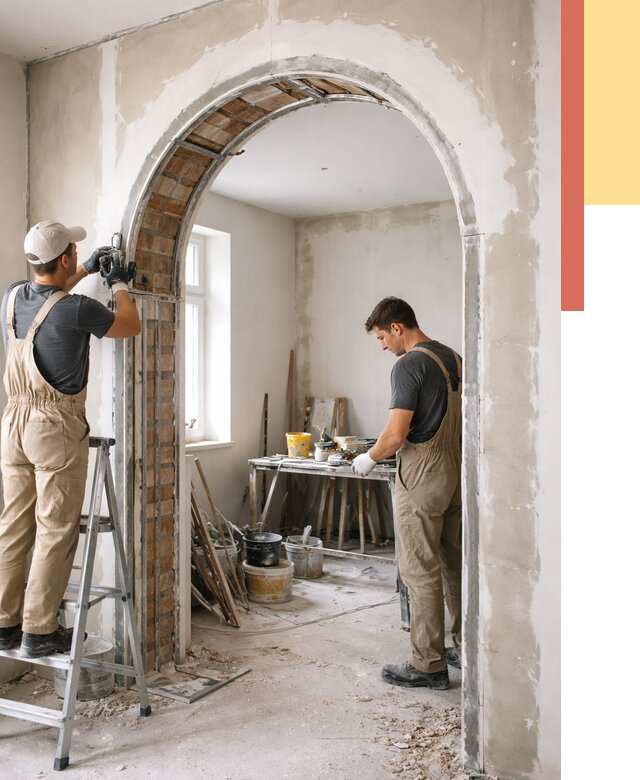 Устройство арочного проема в Волхове от 9945 руб. под ключ — быстро и недорого | ОТДЕЛОЧНИК-Влх