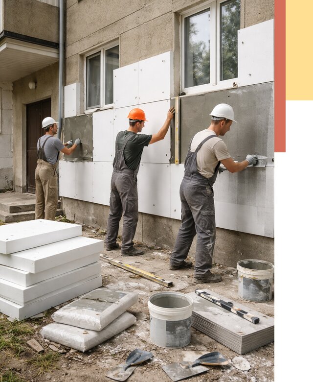 Утепление стен пенопластом в Волхове от 1832 руб. — недорого и под ключ | ОТДЕЛОЧНИК-Влх