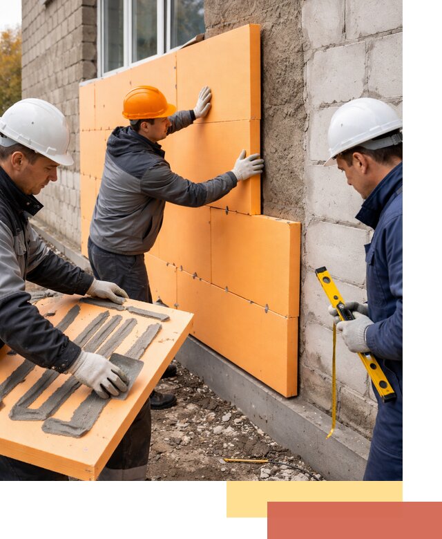 Утепление фасада пеноплексом под ключ в Волхове