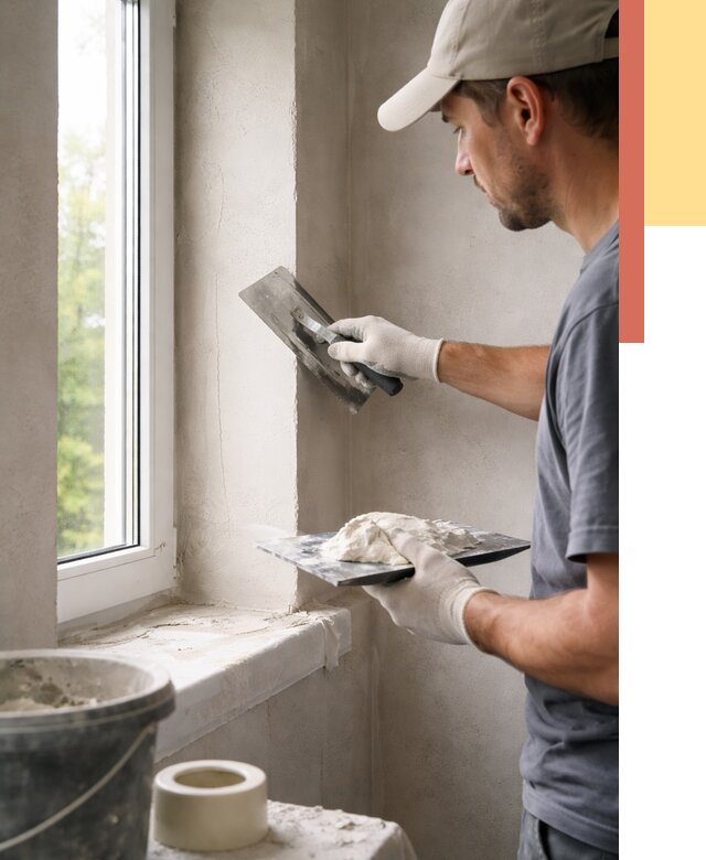 Штукатурка откосов в Волхове от 4711 руб/м² — услуги и выравнивание под ключ | ОТДЕЛОЧНИК-Влх