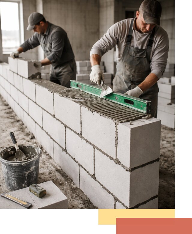 Кладка перегородок из газобетона в Волхове быстро и качественно