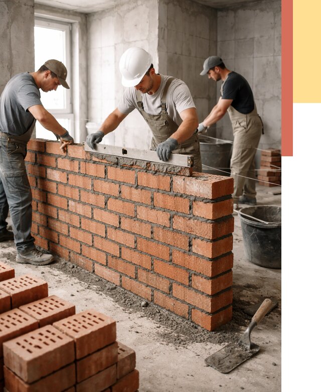 Кладка перегородок из кирпича в Волхове от 3664 руб. за м² | ОТДЕЛОЧНИК-Влх