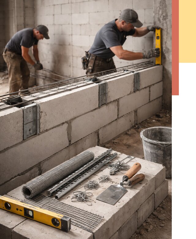 Армирование кладки перегородок в Волхове от 785 руб. под ключ | ОТДЕЛОЧНИК-Влх