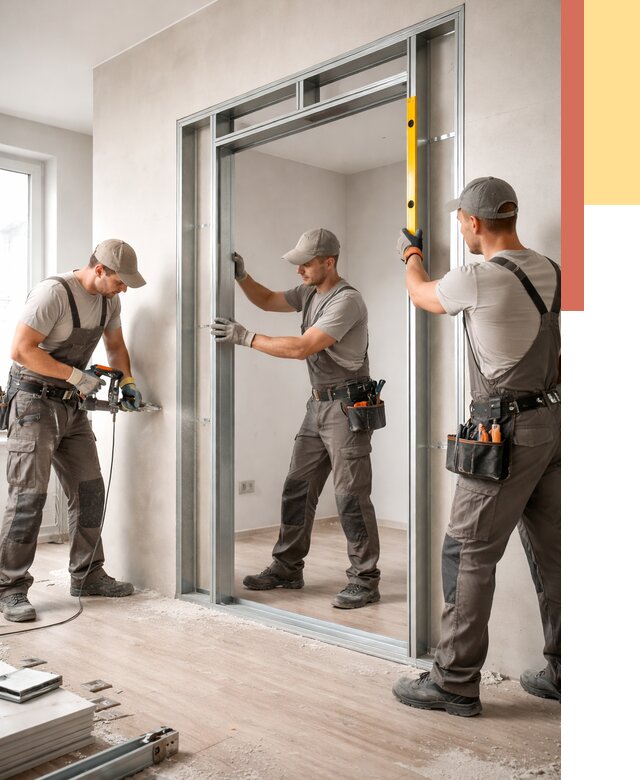 Устройство дверного проема в перегородке в Волхове от 4711 руб. под ключ | ОТДЕЛОЧНИК-Влх