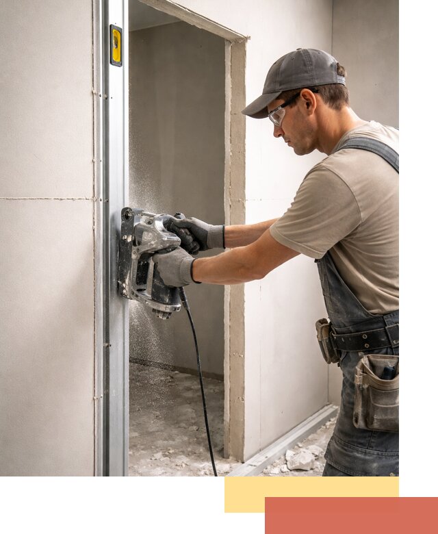 Устройство дверного проема в перегородке в Волхове