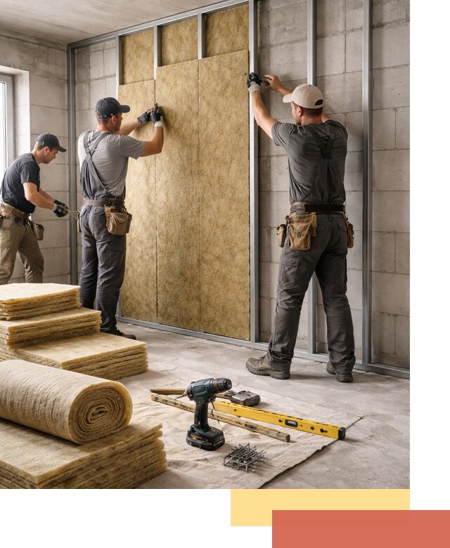 Шумоизоляция перегородок из блоков в Волхове — монтаж и защита шумоизоляцией