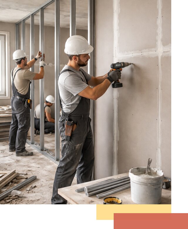 Перегородки из огнестойкого гипсокартона в Волхове под ключ