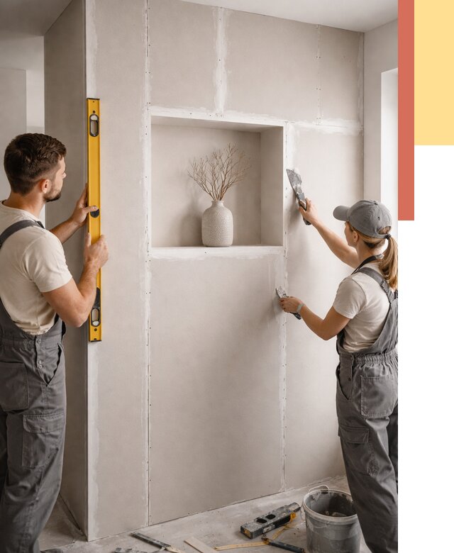 Перегородка из гипсокартона с нишей в Волхове от 3402 руб. под ключ | ОТДЕЛОЧНИК-Влх