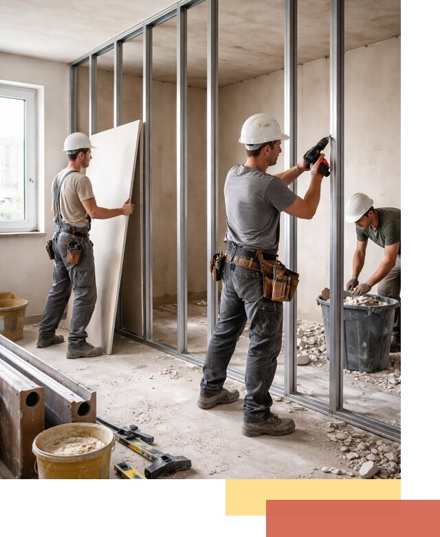 Перенос гипсокартонной перегородки в Волхове профессионально и быстро