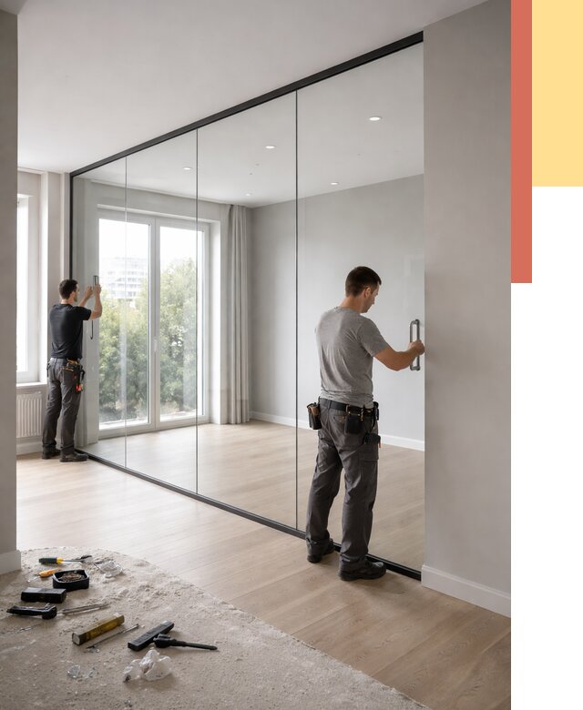 Изготовление стеклянных перегородок в Волхове от 12928 руб. под ключ | ОТДЕЛОЧНИК-Влх