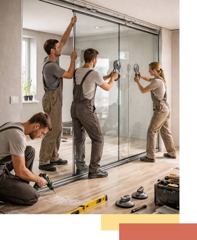 Изготовление стеклянных перегородок на заказ в Волхове