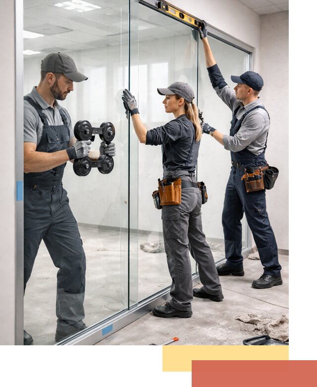 Профессиональный монтаж стеклянных перегородок в Волхове