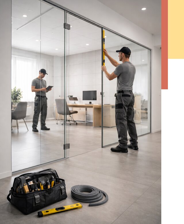 Цельностеклянные перегородки под ключ в Волхове от 9945 руб. — монтаж и цены | ОТДЕЛОЧНИК-Влх