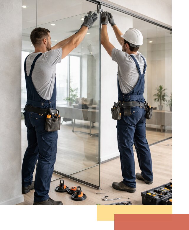 Безрамные стеклянные перегородки под ключ в Волхове