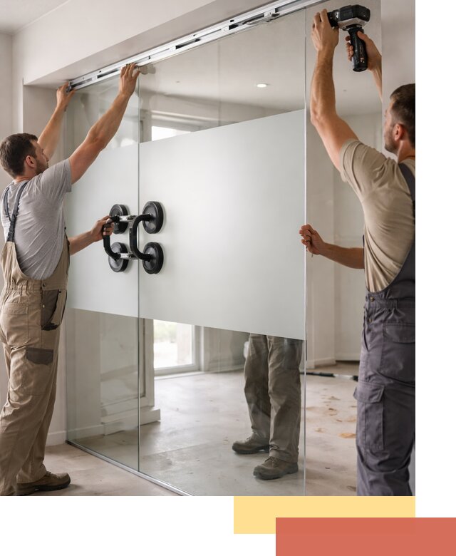 Матовые стеклянные перегородки под ключ в Волхове