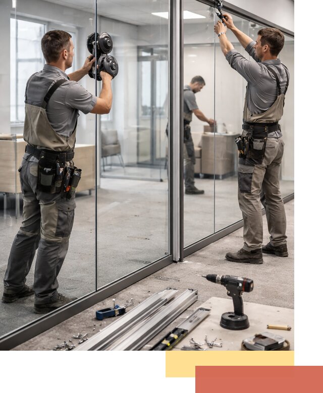 Стеклянные офисные перегородки под ключ в Волхове