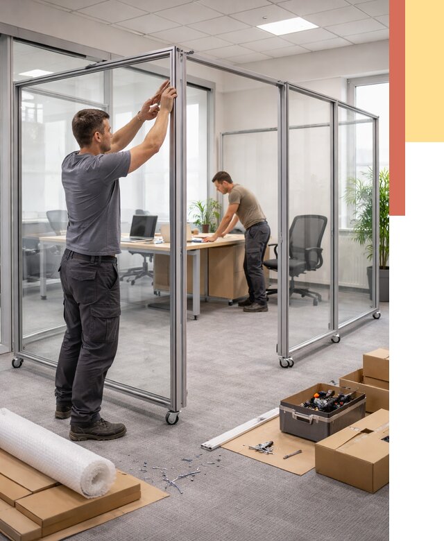 Мобильные офисные перегородки в Волхове от 13085 руб. — установка под ключ | ОТДЕЛОЧНИК-Влх